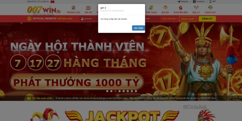 Đăng nhập 007win.link